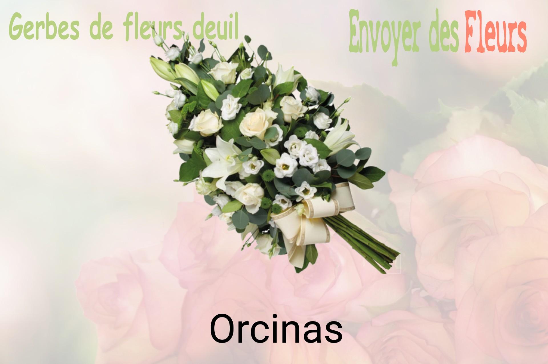 Gerbe de fleurs de deuil livrée à Orcinas